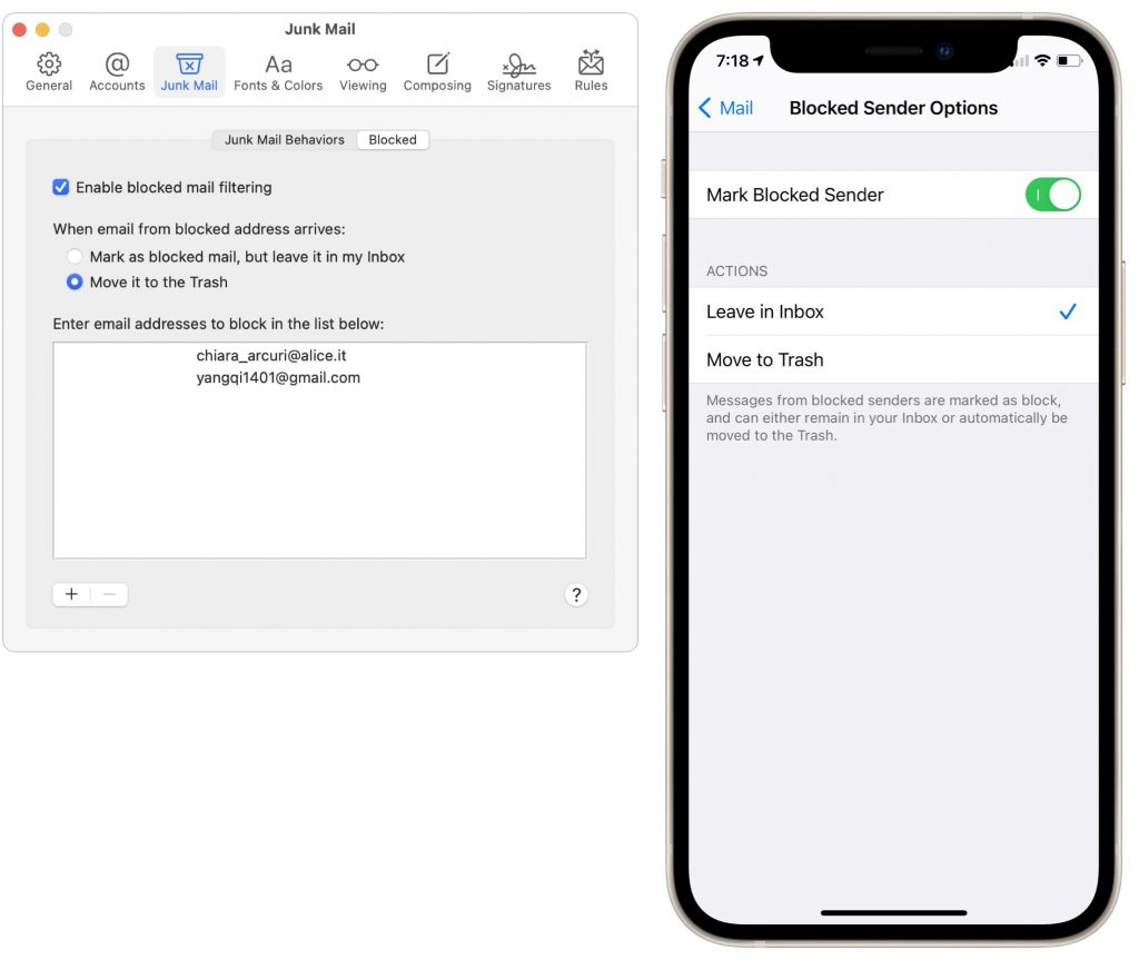 how to block emails on iphone 6